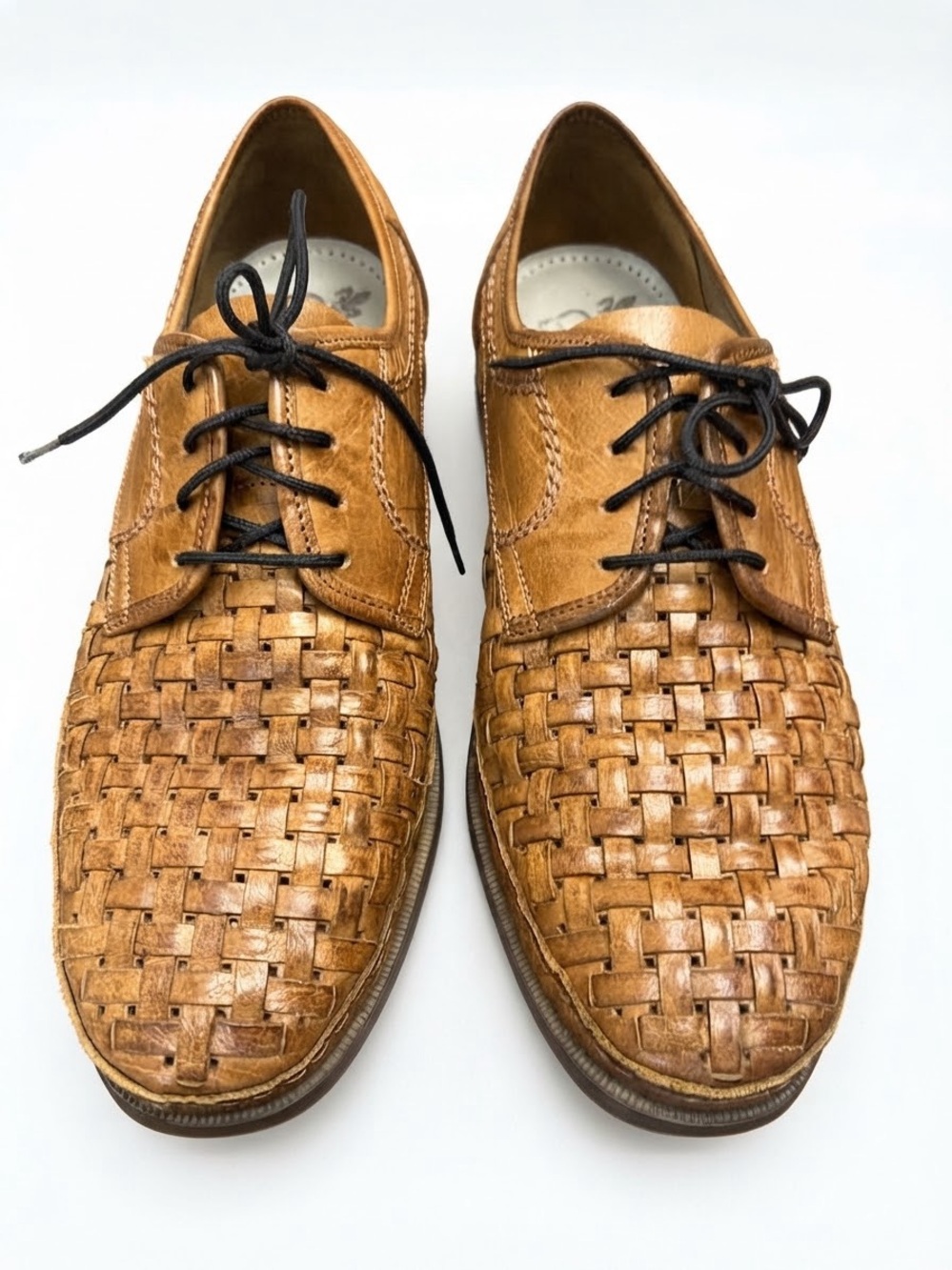 Rieker Antistress Woven Leather Oxford Shoes Tan Men's Size 11